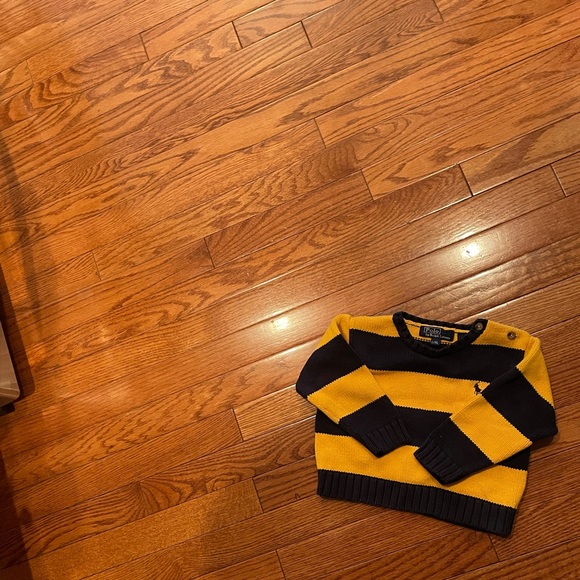 Polo Ralph Lauren kids size L/XL navy Blue & Yellow child pit to pit 12 inches - Picture 2 of 10